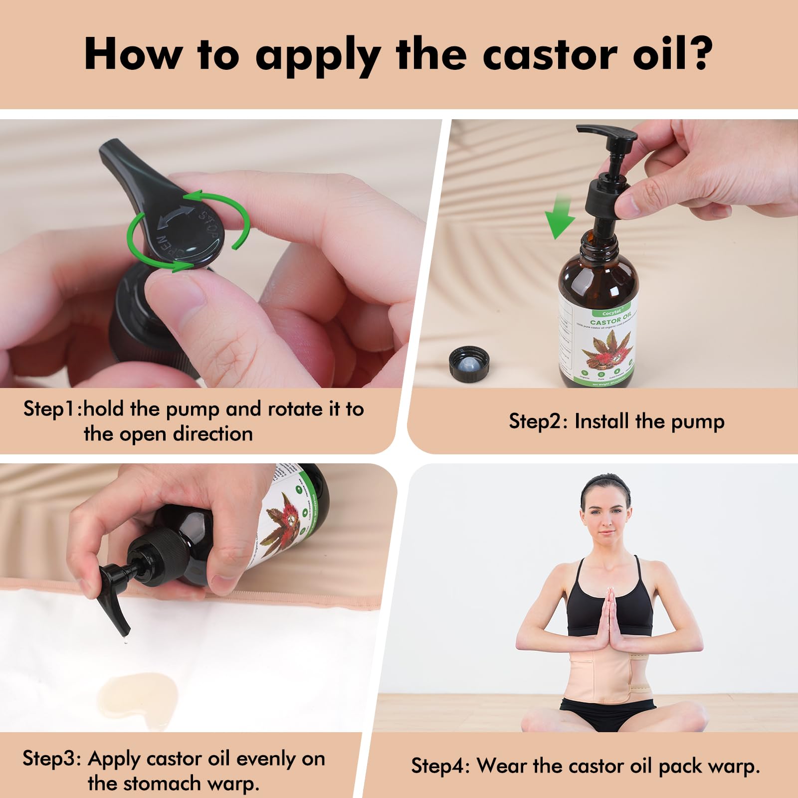 Cocytat castor oil pack wrap on breast area for gentle hydration and care