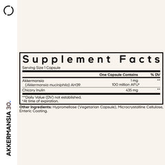 Codeage Akkermansia capsules close-up highlighting AFU potency