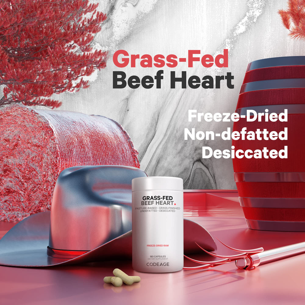 Codeage beef heart and liver combo highlights natural nutrients for a well-rounded profile.