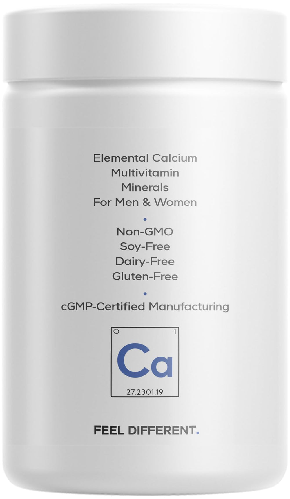 Codeage Calcium Pro+ non-GMO dairy-free gluten-free label details.