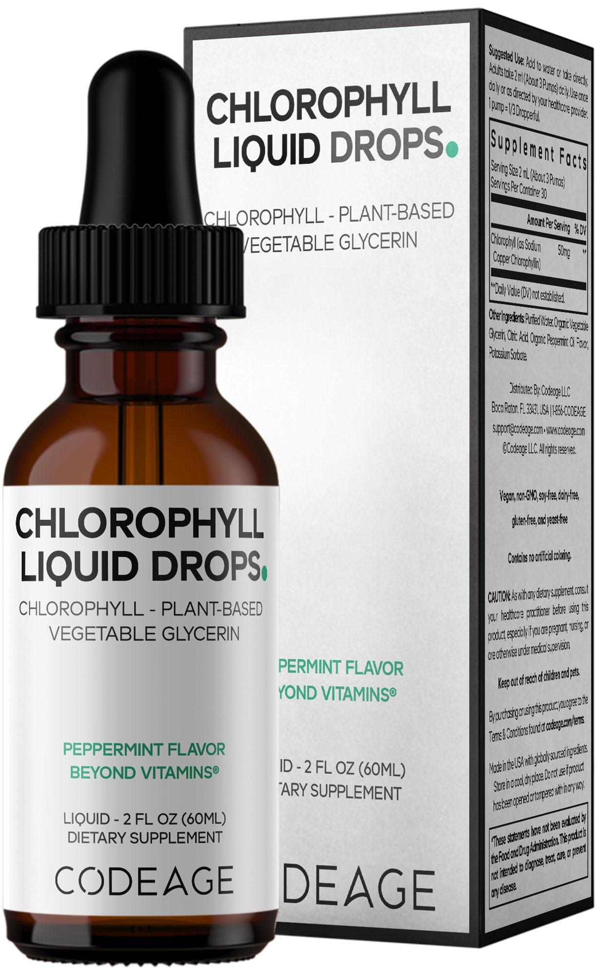 Codeage Chlorophyll Liquid Drops bottle for daily wellness.