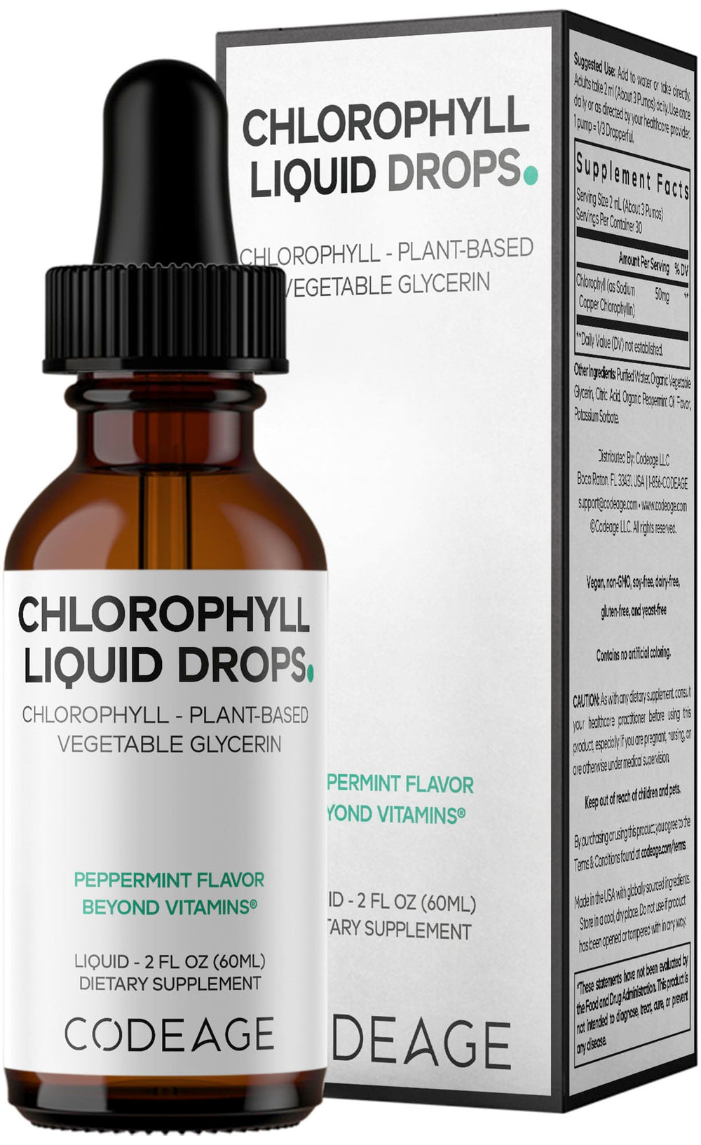 Codeage Chlorophyll Liquid Drops bottle for daily wellness.