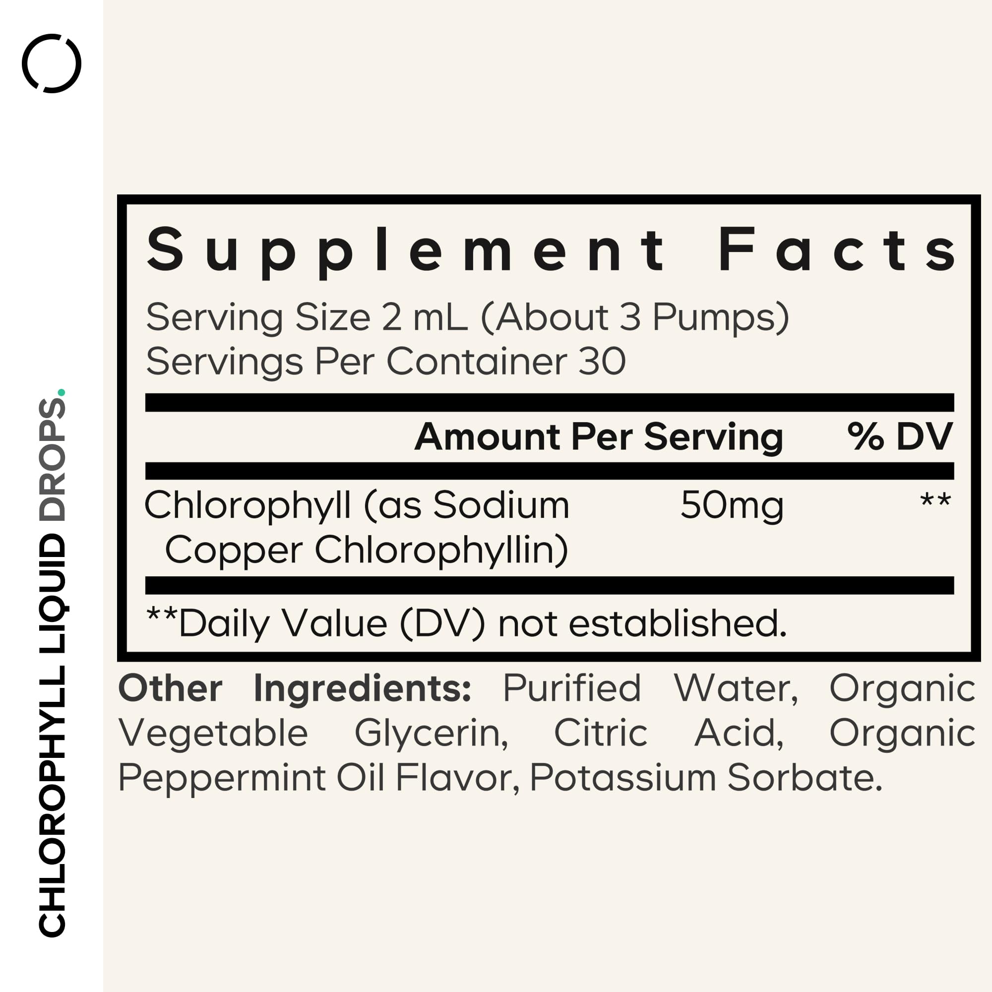 Codeage Chlorophyll Drops being poured into water for mint flavor.