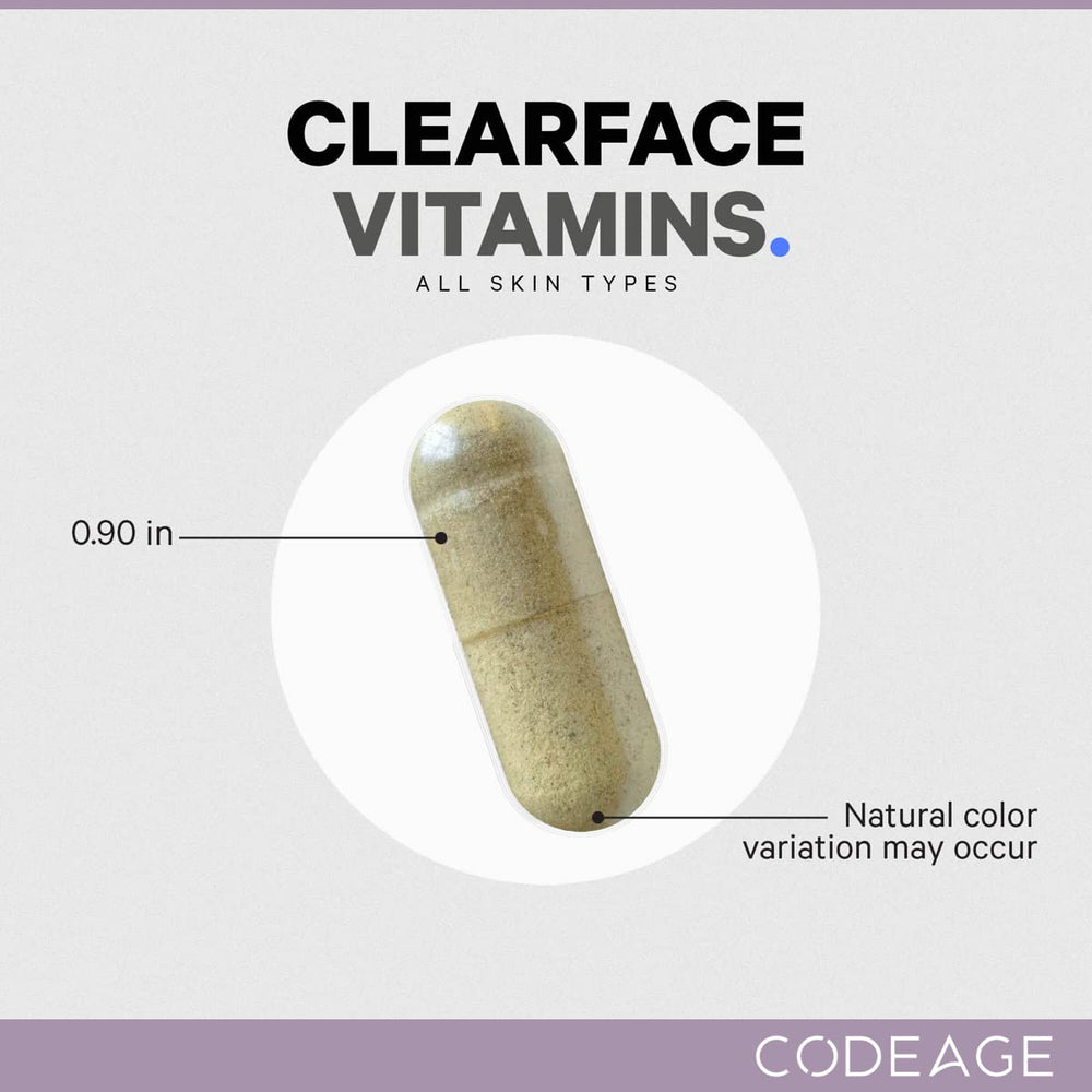 Codeage Clearface bottle on desk ready for daily skin nutrition routine.