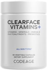 Codeage Clearface supplement bottle front view for skin nourishment.