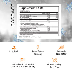 Codeage Clearhead capsules closeup highlights easy daily intake.
