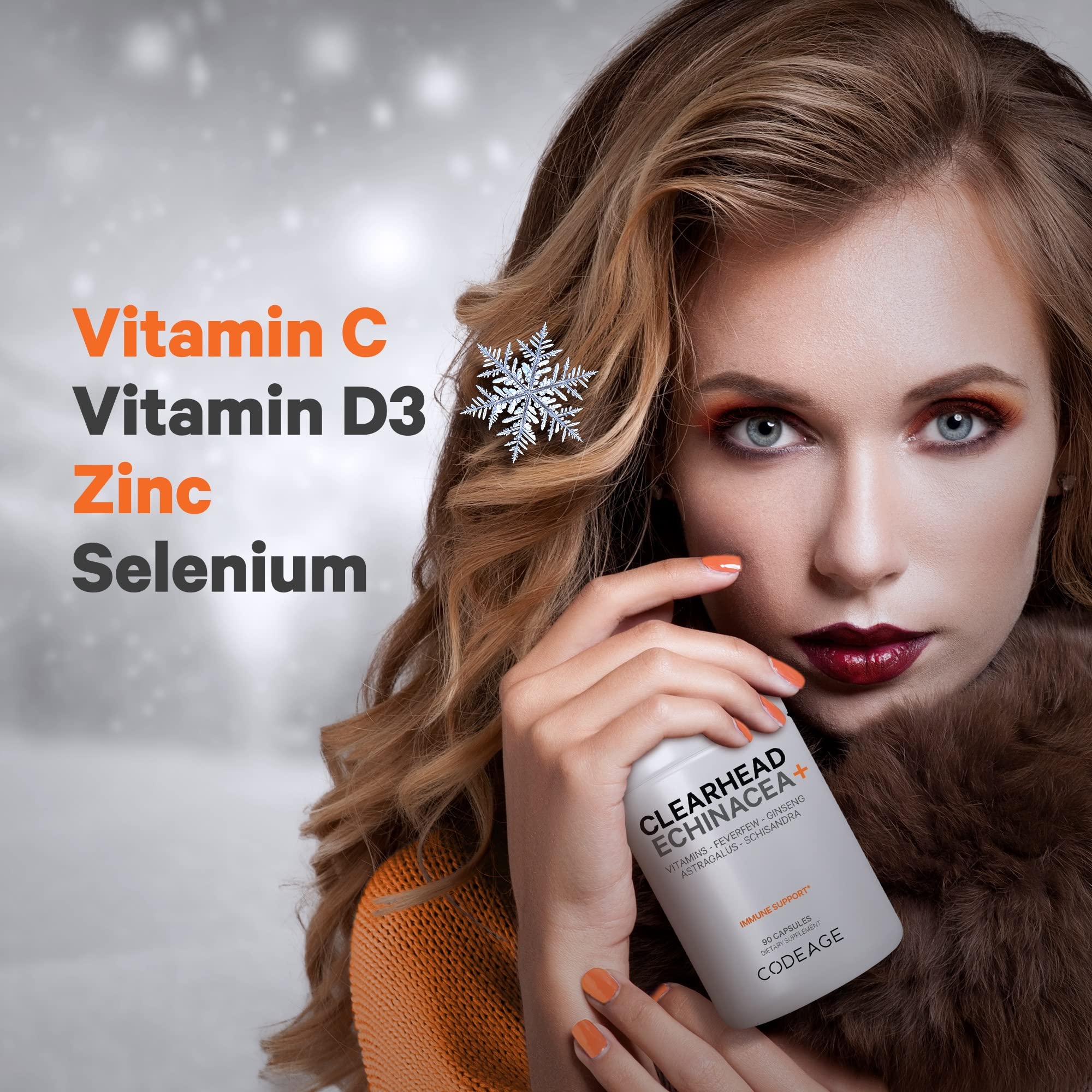 Codeage Clearhead coptis root image hints at traditional roots in capsules.