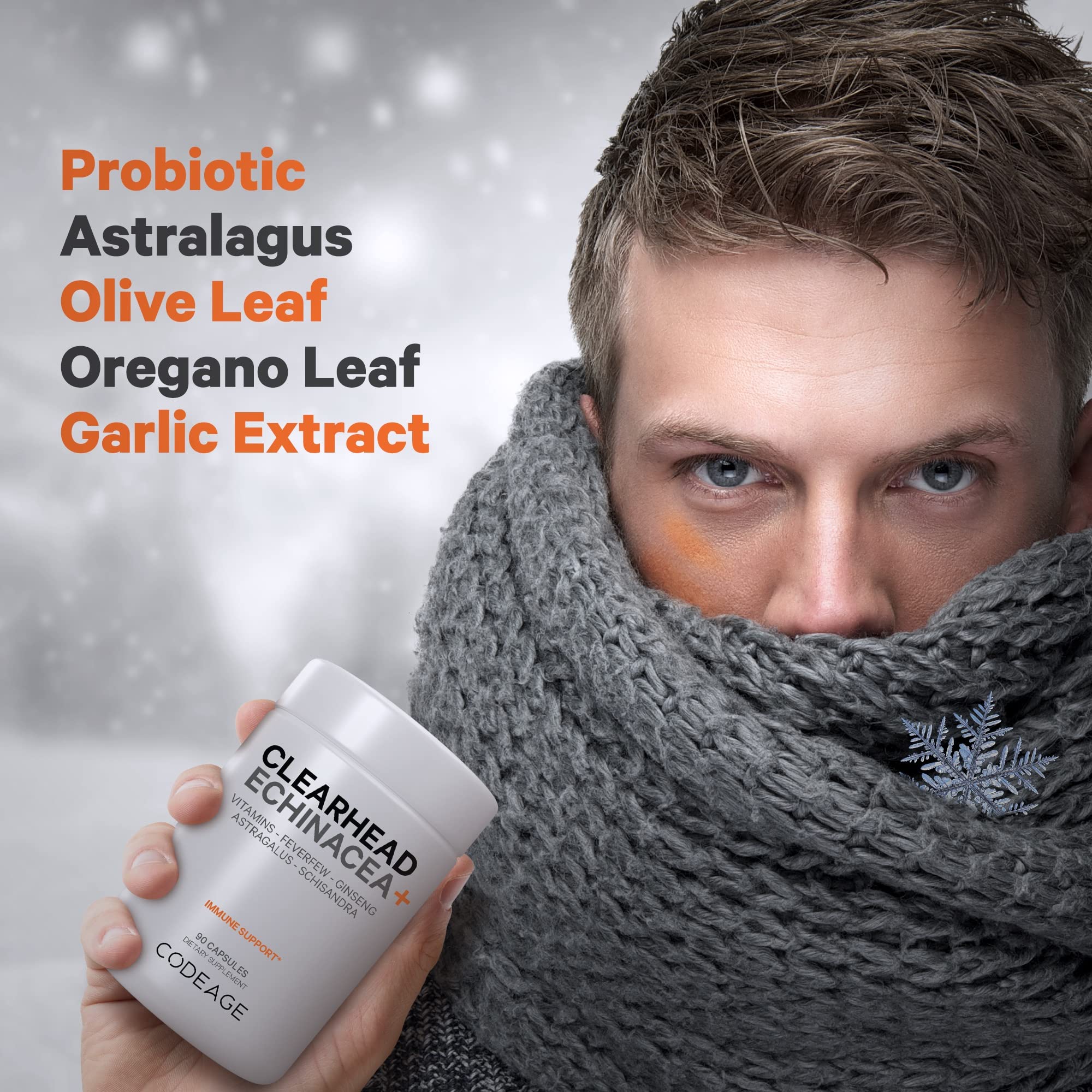 Codeage Clearhead garlic ingredient highlight shows plant compounds in blend.