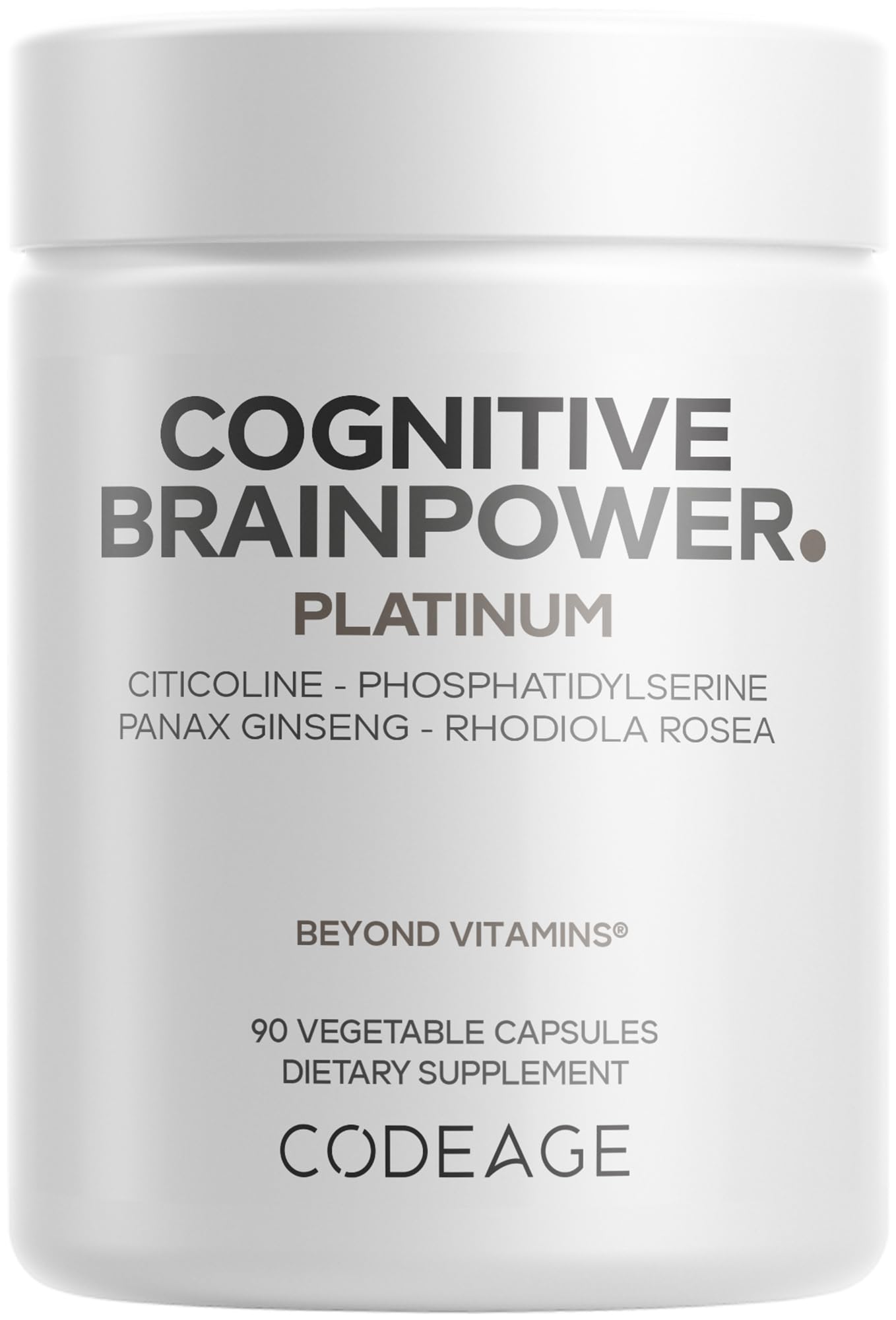 Codeage Cognitive Brainpower Platinum bottle for daily cognitive support
