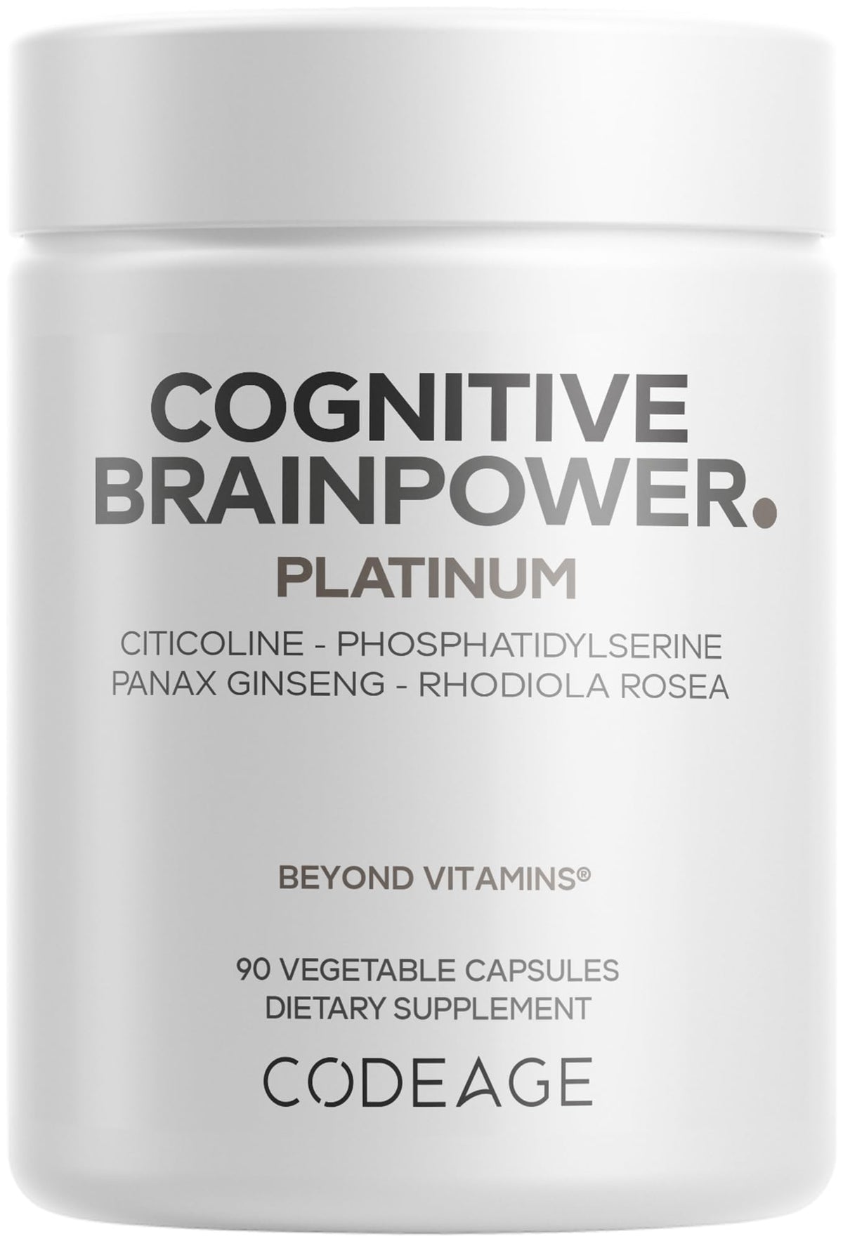 Codeage Cognitive Brainpower Platinum bottle for daily cognitive support