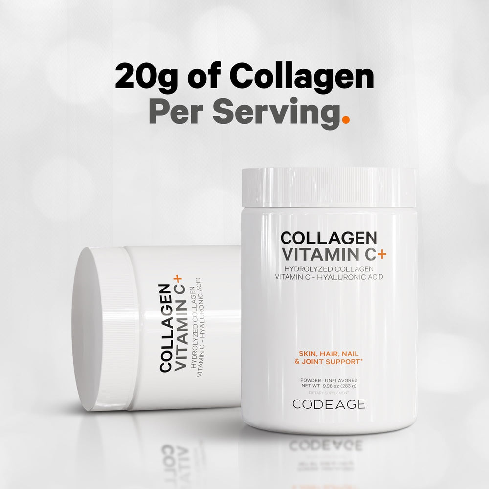 Codeage collagen powder texture; fine, dissolves quickly in hot or cold.
