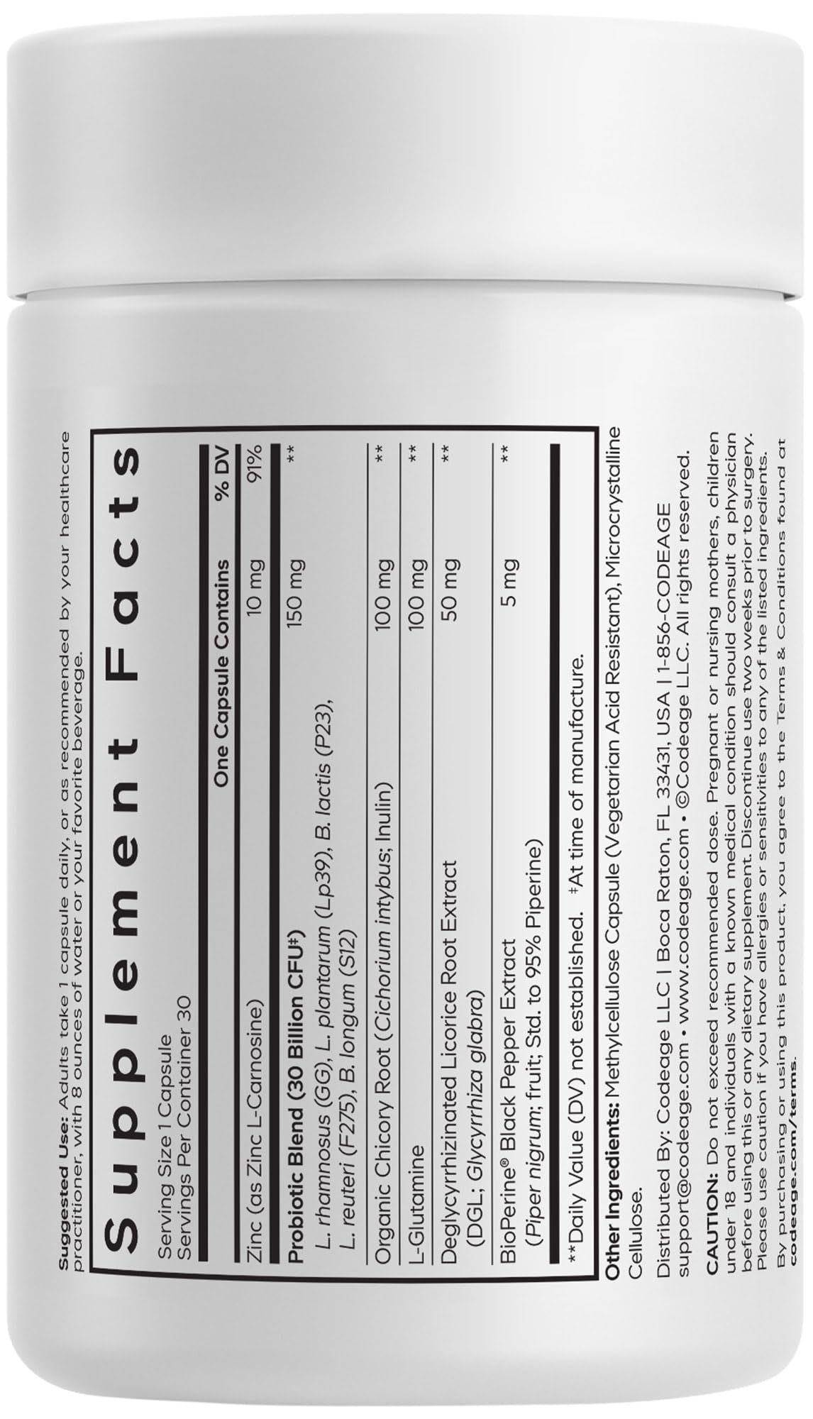 Codeage Daily Synbiotic capsules closeup highlighting probiotics and prebiotic blend for digestive wellness