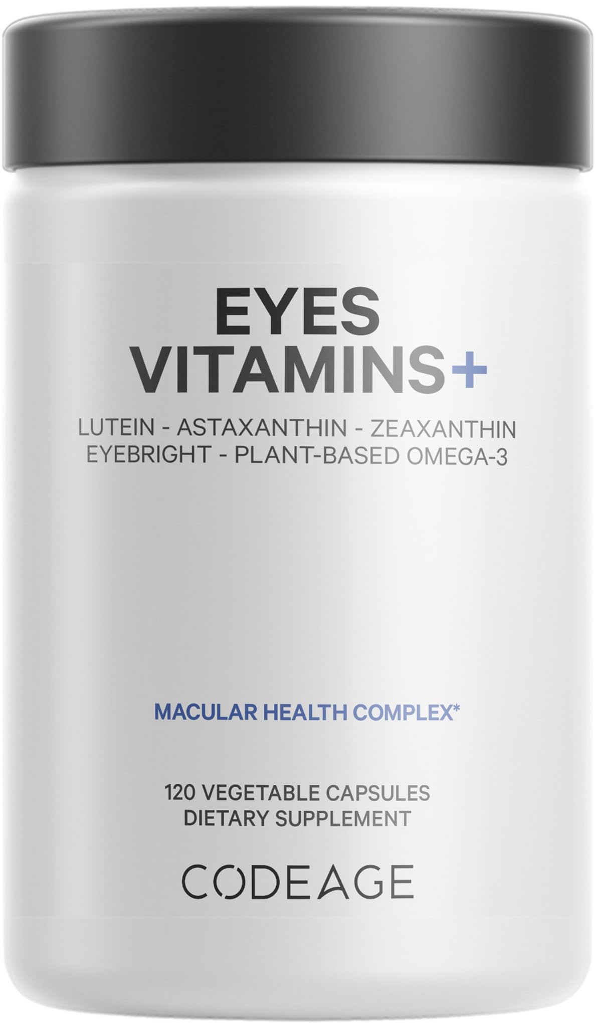 Codeage Eyes Vitamins bottle front showing a complete eye health supplement for daily support