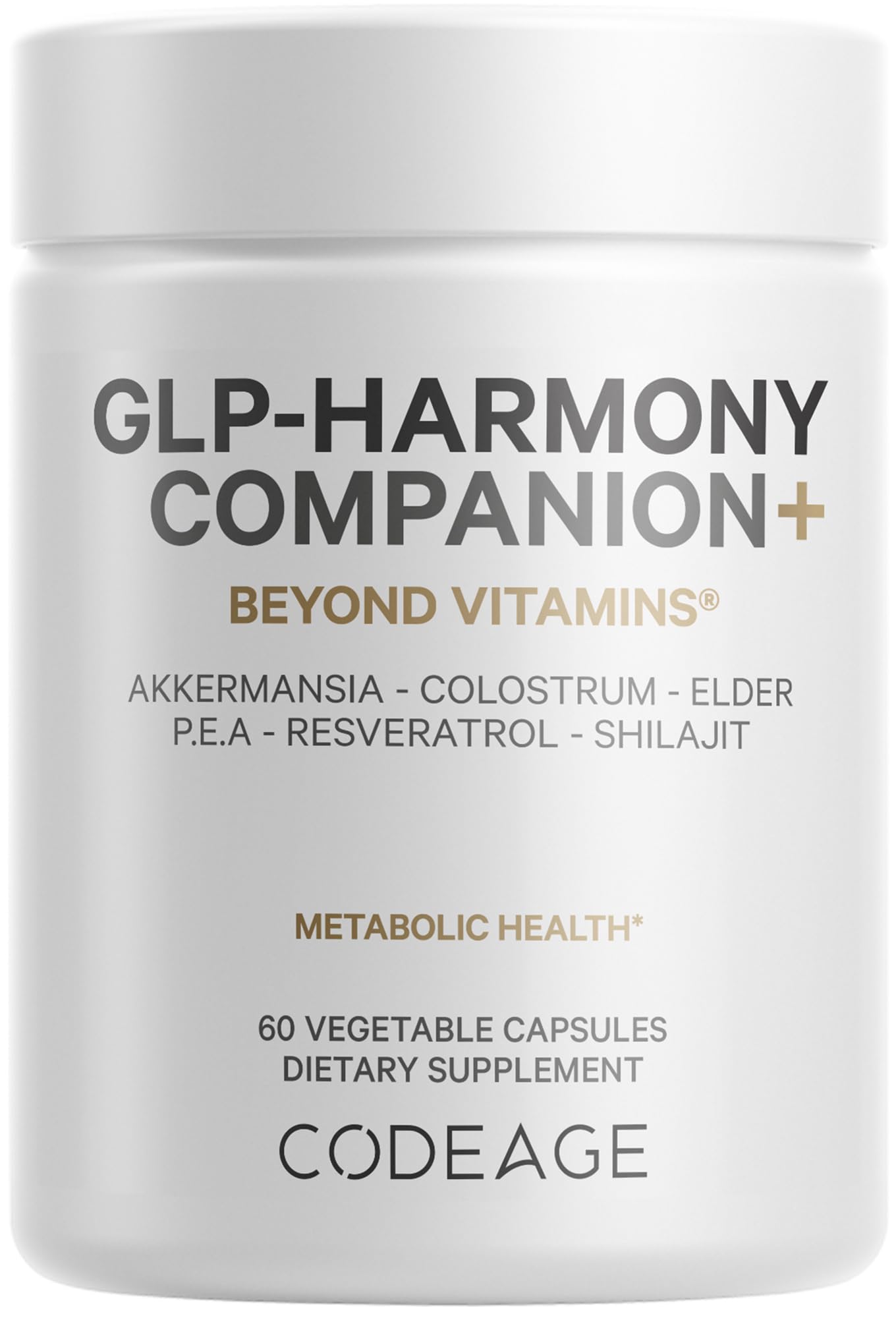 Codeage GLP-Harmony Companion+ bottle for daily wellness support and easy dosing