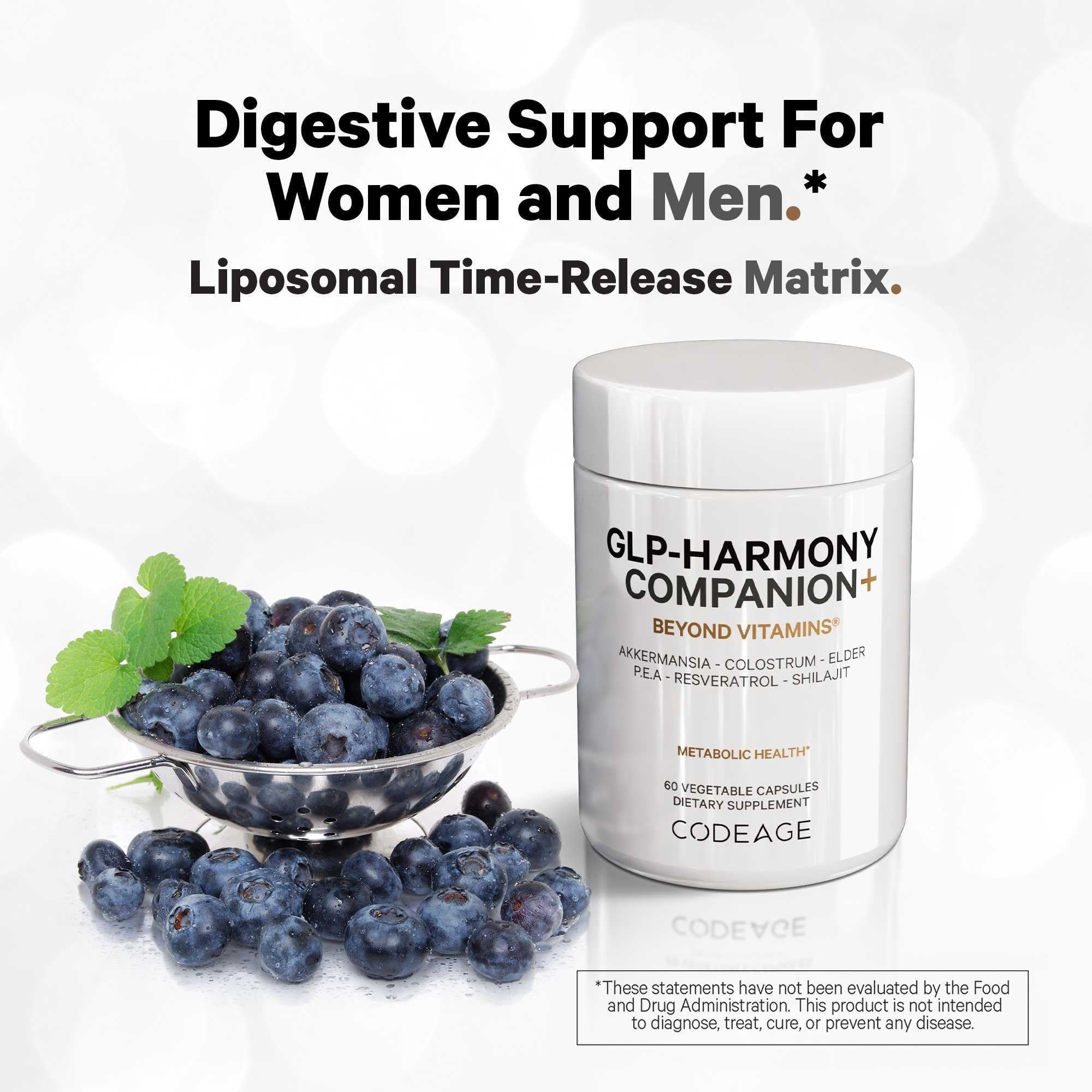 Codeage GLP-Harmony Companion+ colostrum content emphasizes nutrient-rich addition