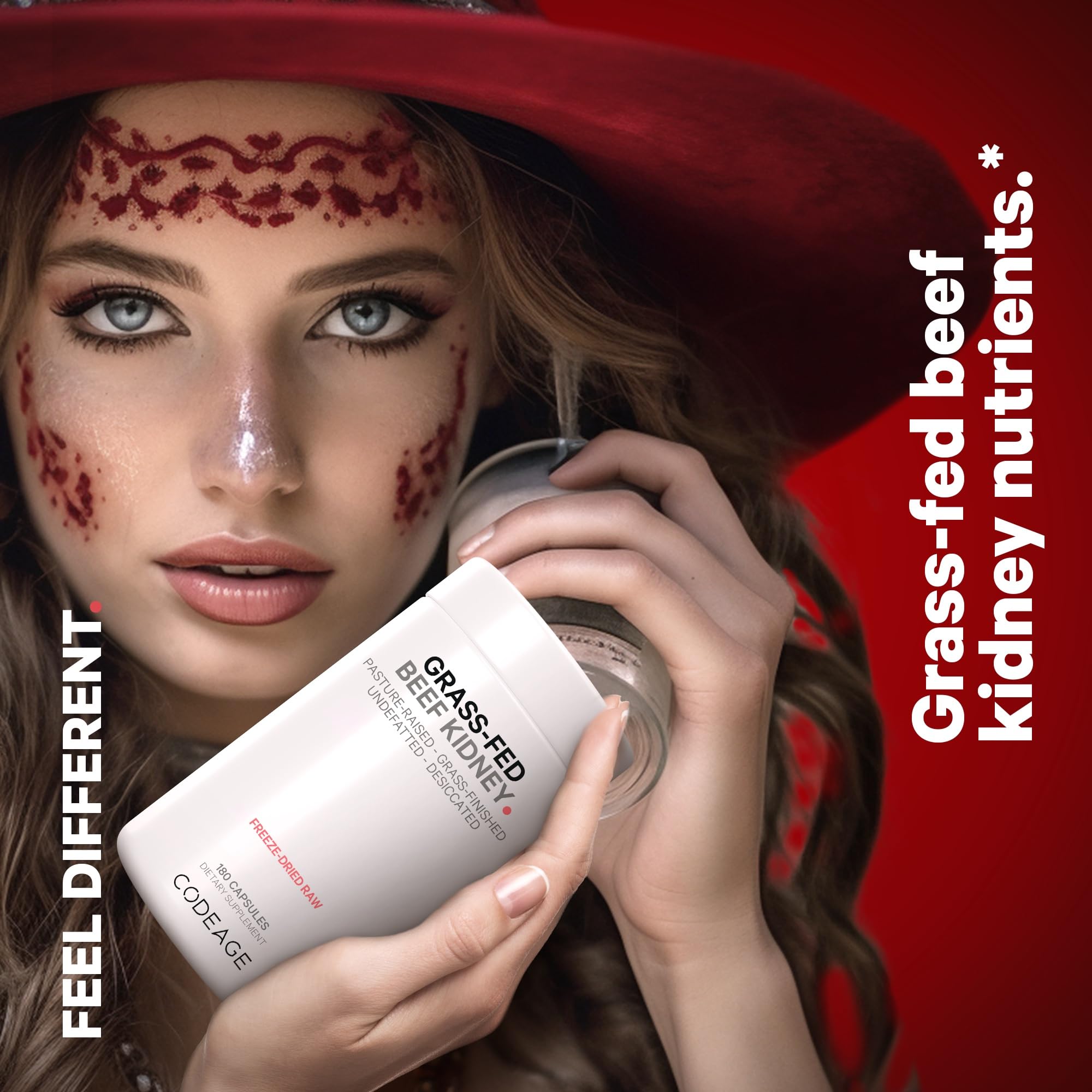 Codeage pasture-raised cattle image emphasizes high-quality sourcing