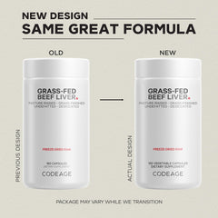 Codeage Beef Liver capsules shown for convenient superfood supplementation