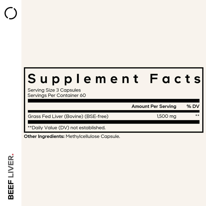 Codeage Grass-Fed Beef Liver label highlights desiccated liver formula