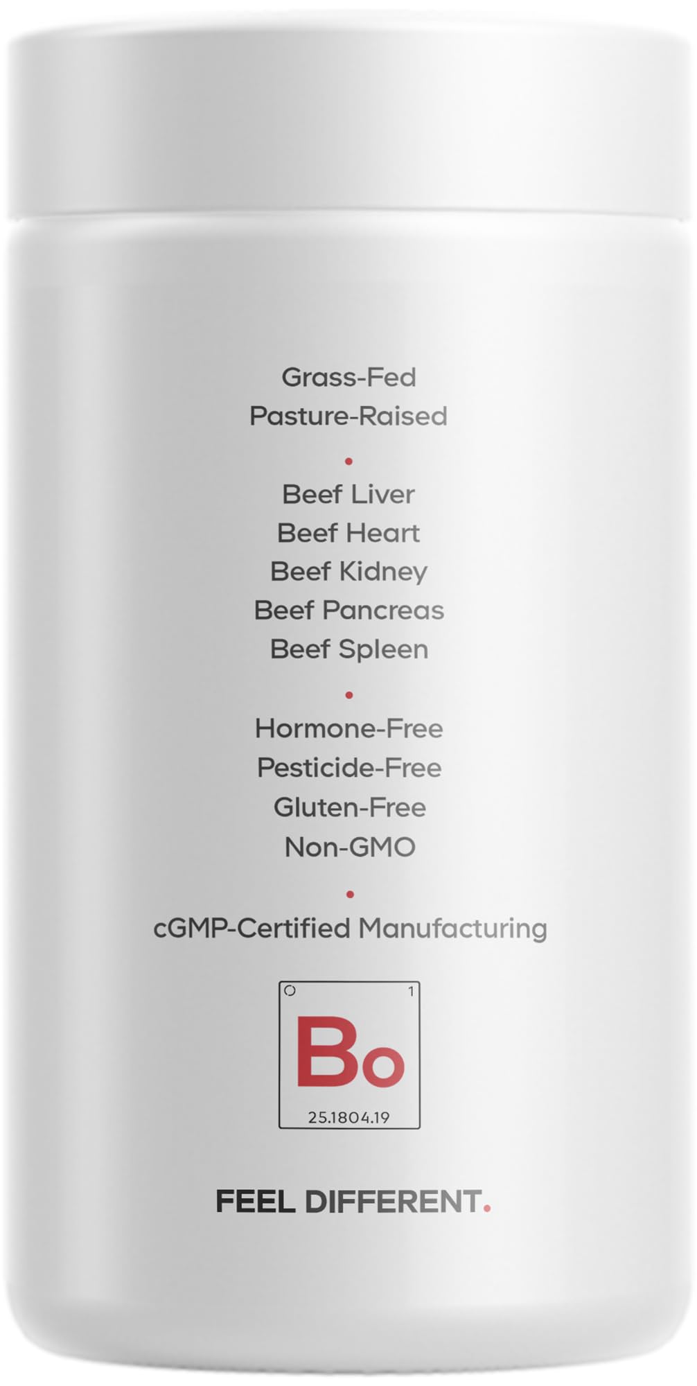 Codeage Grass-Fed Beef Organs Bottle packaging for easy dosing.