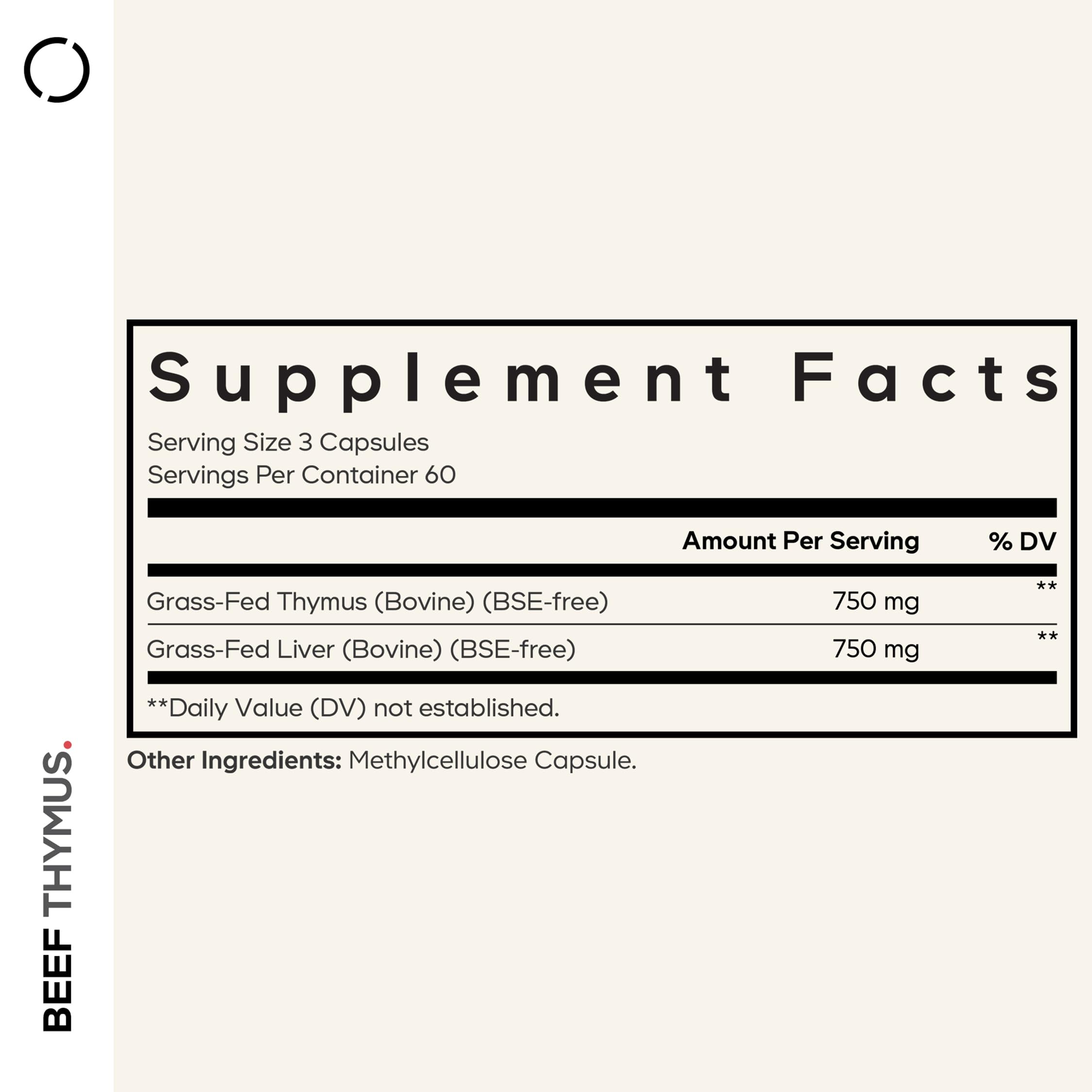 Codeage Grass-Fed Thymus closeup desiccated highlights preserved nutrients for daily nutrition.