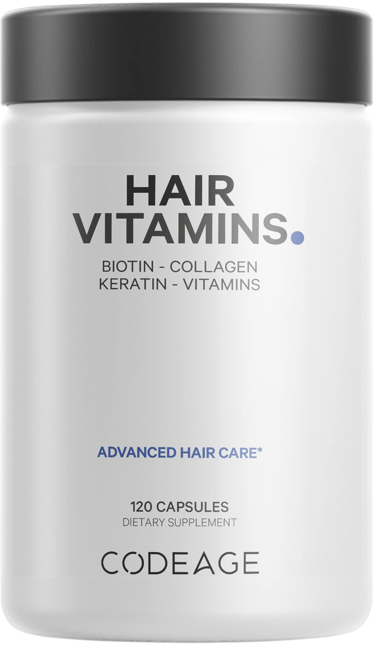 Codeage Hair Vitamins bottle for daily hair support and convenience.