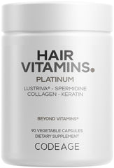 Codeage Hair Vitamins Platinum bottle front showing hair support formula