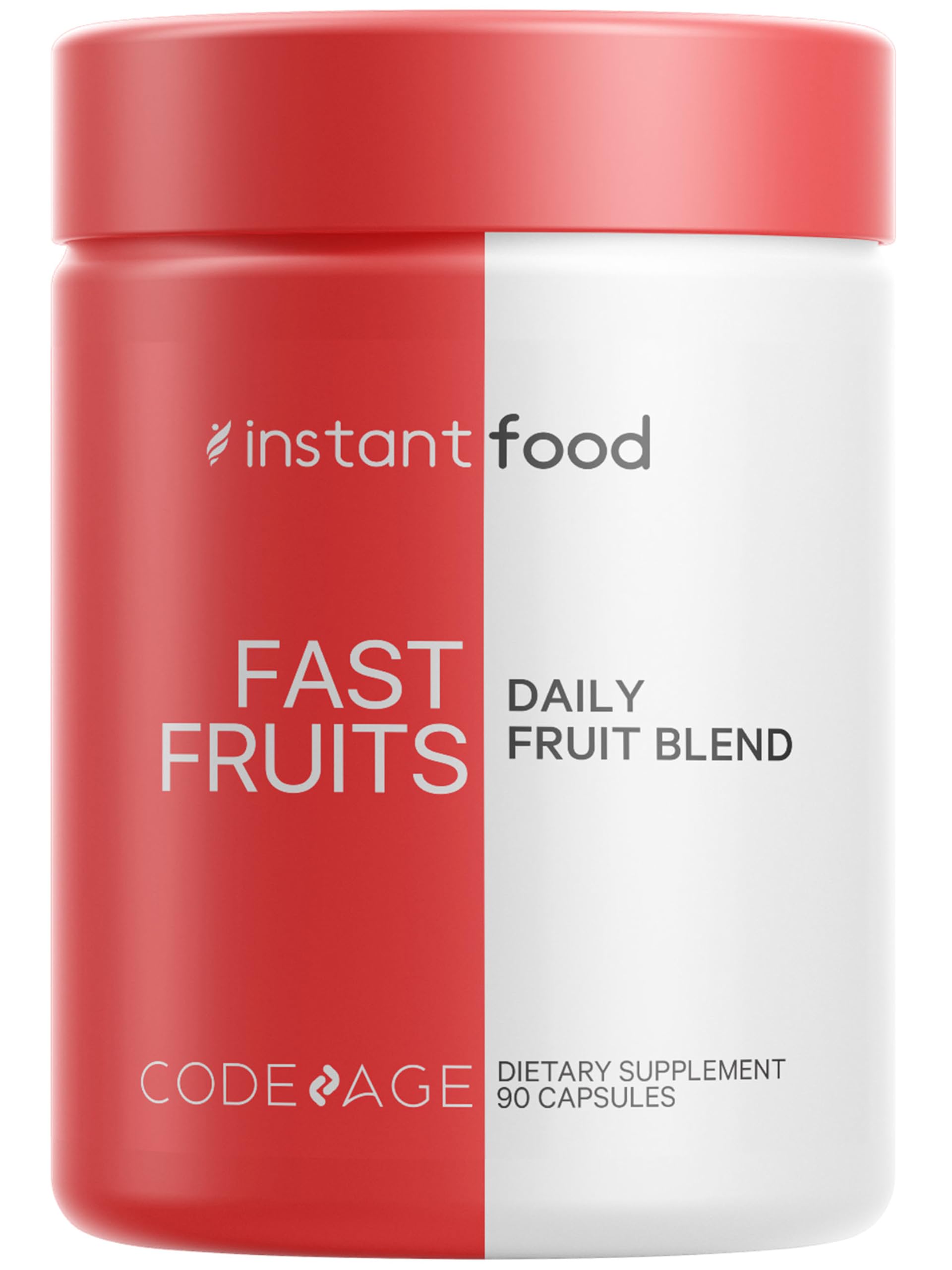 Codeage Instantfood Fast Fruits bottle front with capsules for daily vegan nutrition