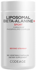 Codeage liposomal beta-alanine bottle front for workouts.