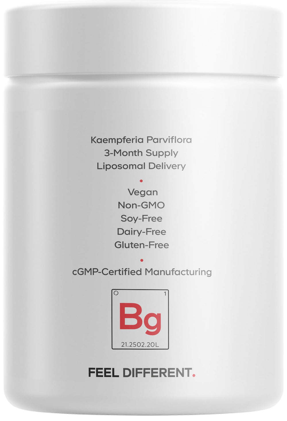 Codeage Liposomal Black Ginger label highlighting vegan and non-GMO credentials.
