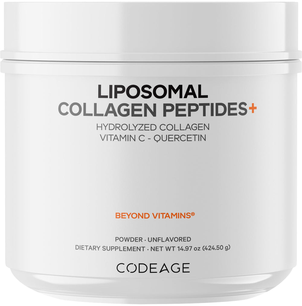Codeage Liposomal Collagen Peptides bottle showcasing premium blend for daily use