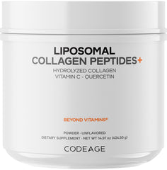 Codeage Liposomal Collagen Peptides bottle showcasing premium blend for daily use
