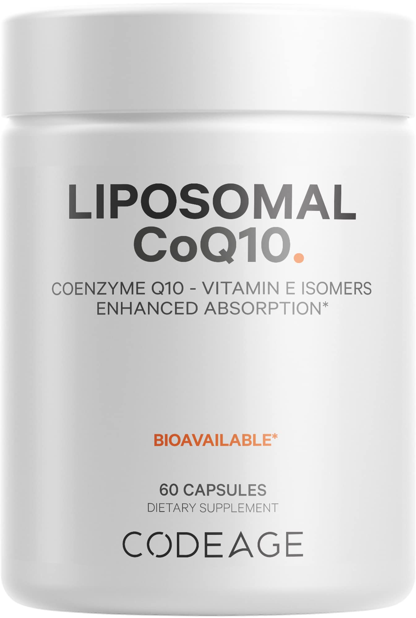 Codeage liposomal CoQ10 bottle showing daily supplement kit for energy support