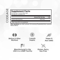 Codeage liposomal creatine powder serving scoop ready for daily dosing