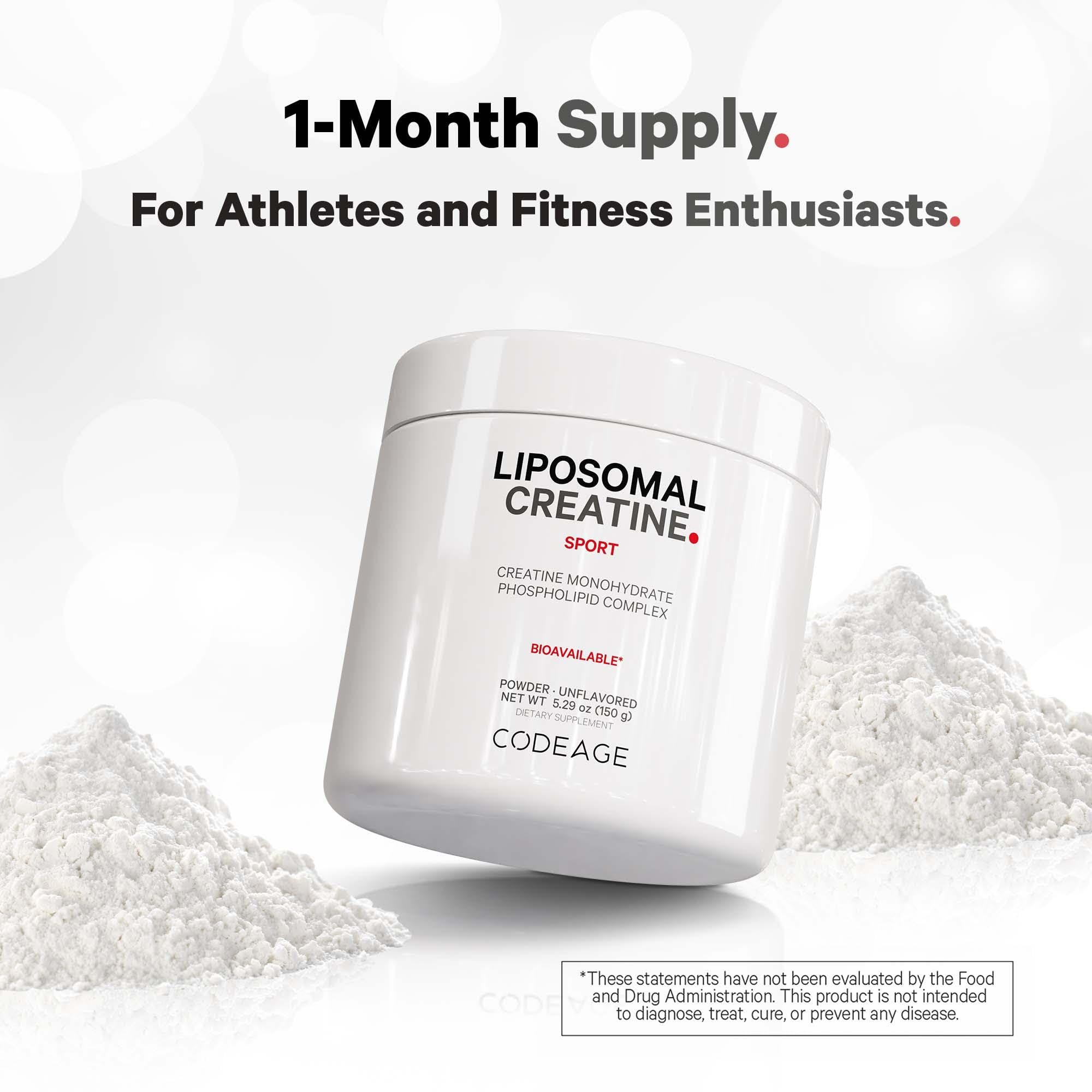 Codeage liposomal creatine powder with sunflower liposome for purity and quality