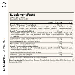 Codeage liposomal fermented turmeric capsules for improved nutrient absorption.
