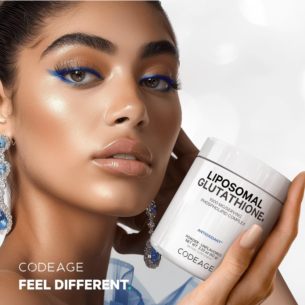 Codeage Liposomal Glutathione Powder made in USA with cGMP quality seal.