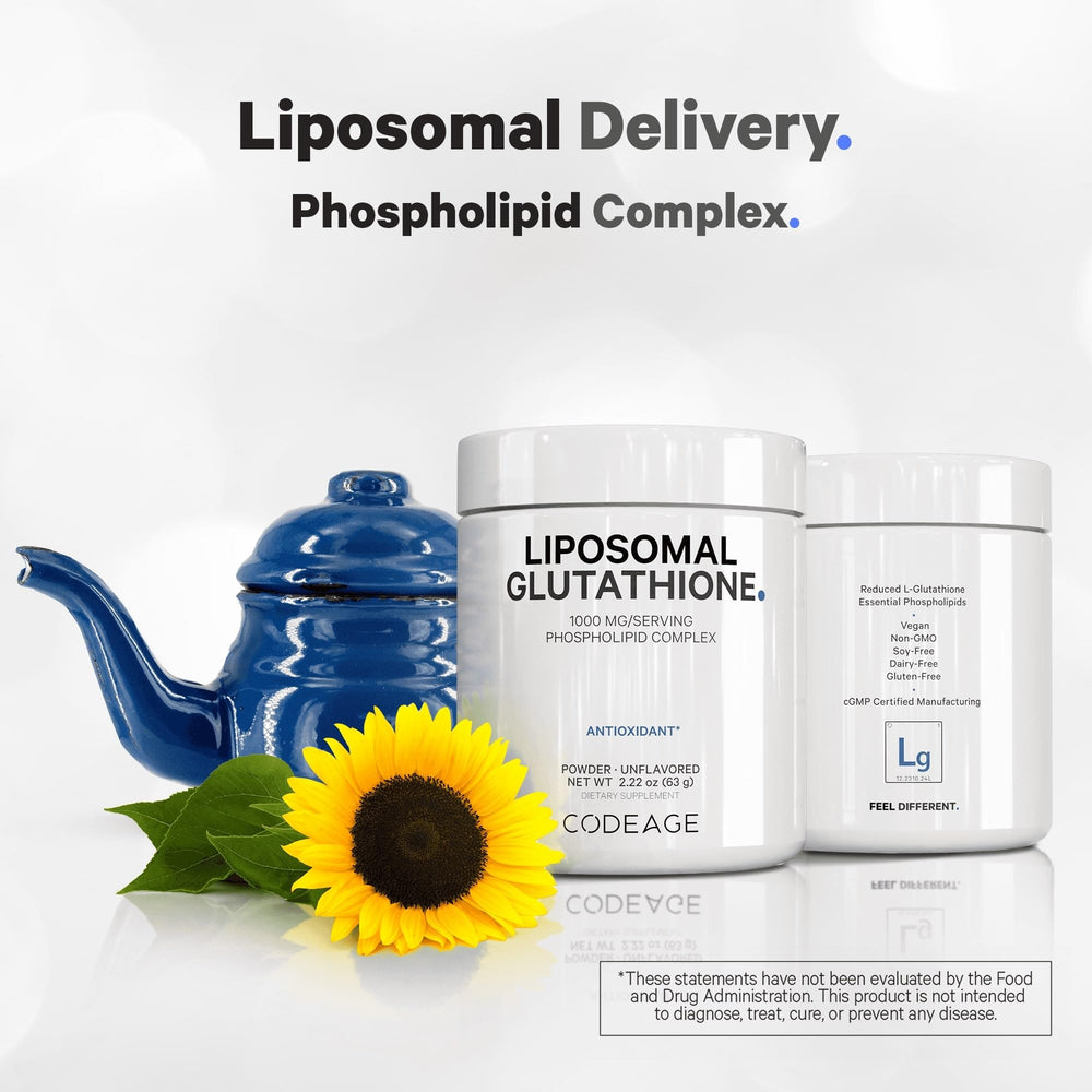 Codeage Liposomal Glutathione Powder unflavored texture dissolves smoothly in water.