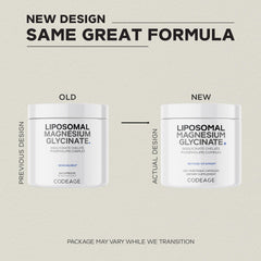 Codeage Liposomal Magnesium Glycinate label highlights vegan, non-GMO, and allergen-free features.