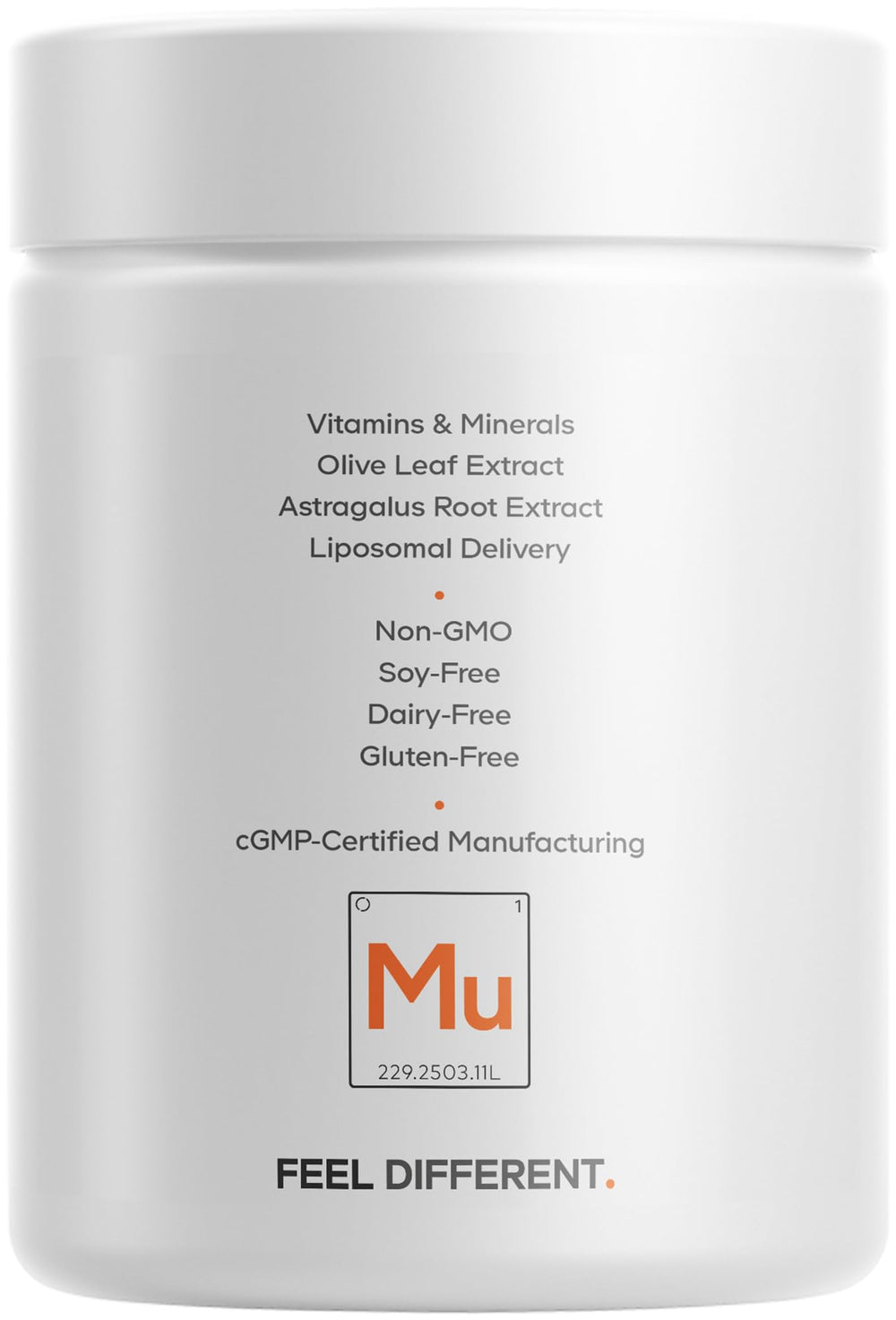 Codeage Liposomal Mullein Ultra ingredients panel highlighting plant extracts and micronutrients for balance.
