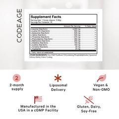 Codeage Liposomal Multi Amino Powder Dispense ready to mix in a pre- or post-workout beverage.