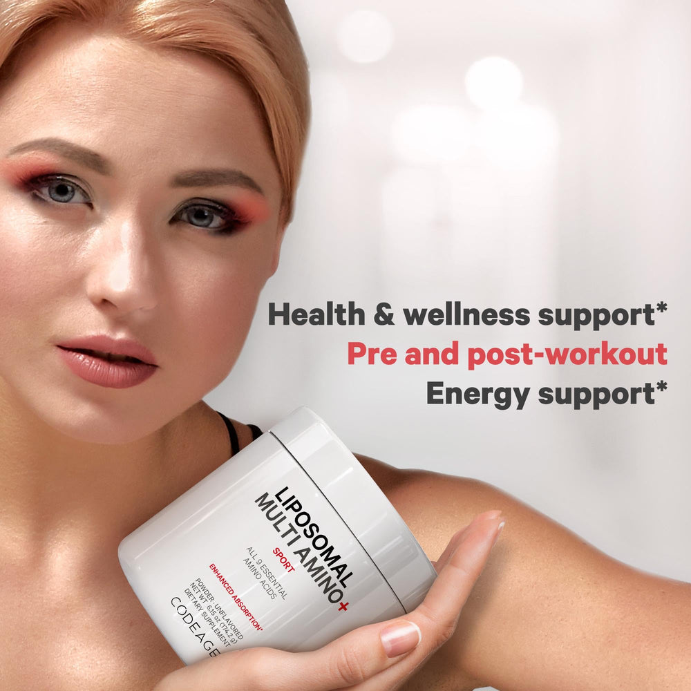 Codeage Liposomal Multi Amino Vegan Safety Info emphasizes allergen-free profile.