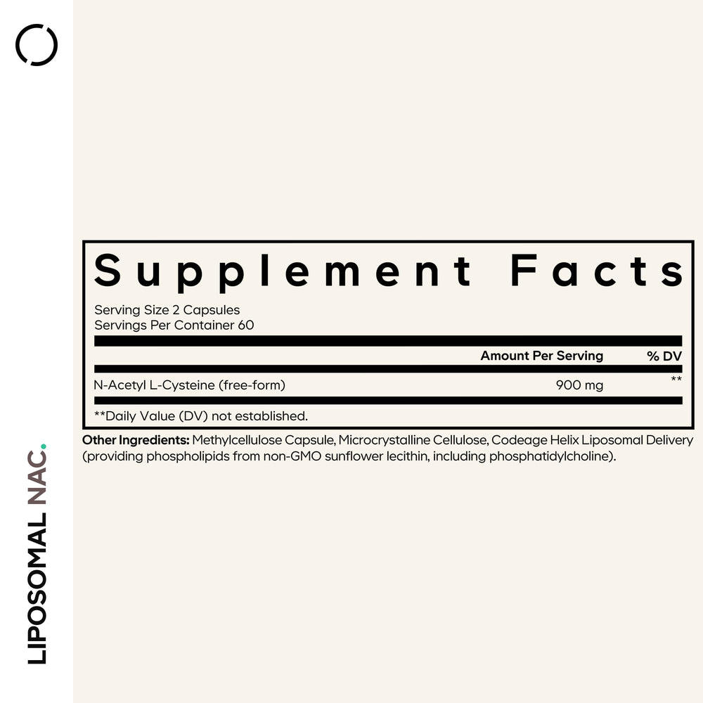 Codeage Liposomal NAC capsules in a jar ready for daily dosing.