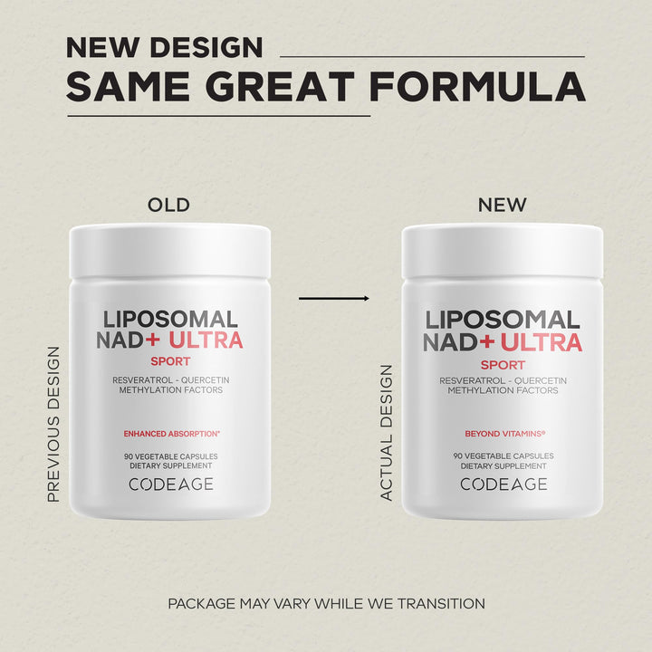 Codeage Liposomal NAD+ Plus capsules ready to take.