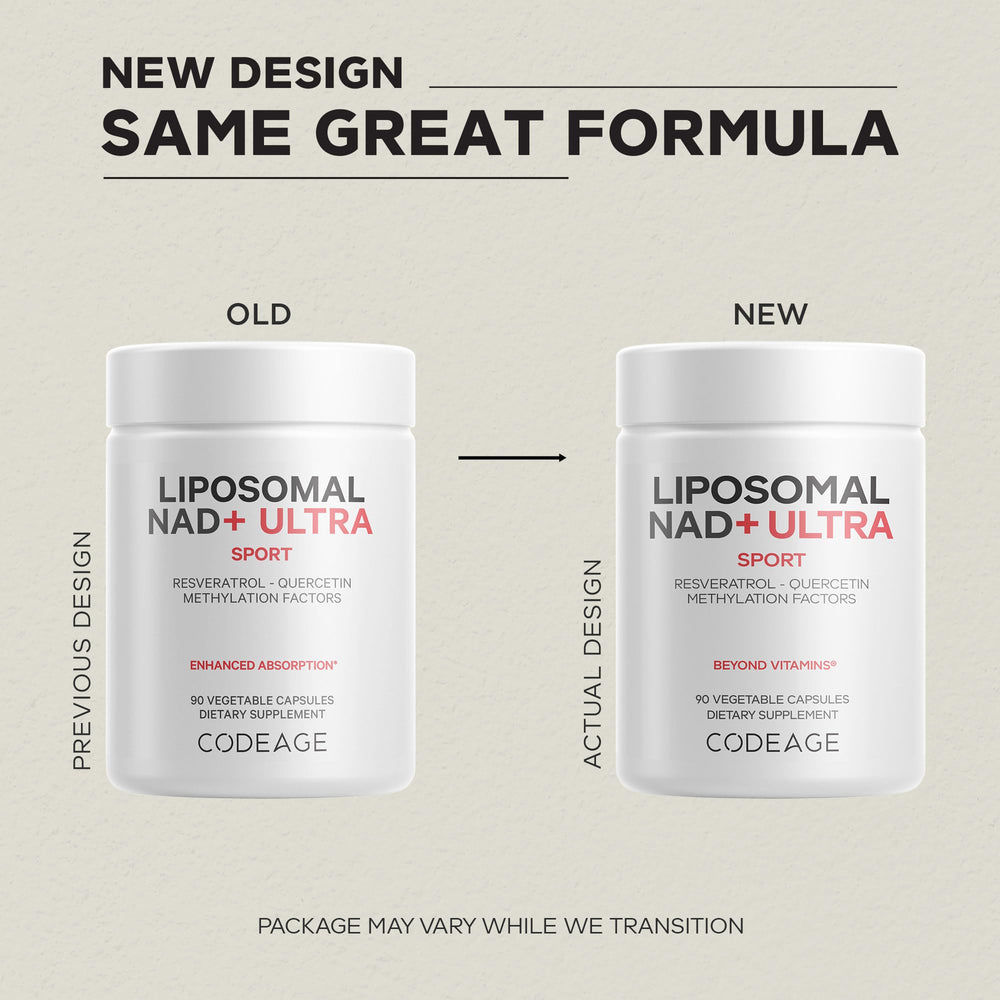 Codeage Liposomal NAD+ Plus capsules ready to take.