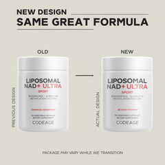 Codeage Liposomal NAD+ Plus capsules ready to take.