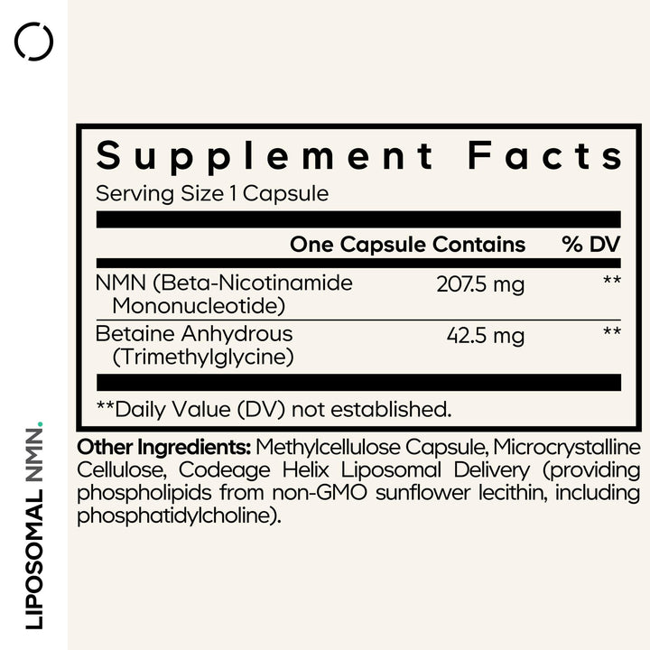 Codeage Liposomal NMN & TMG bottle on shelf for easy daily use.