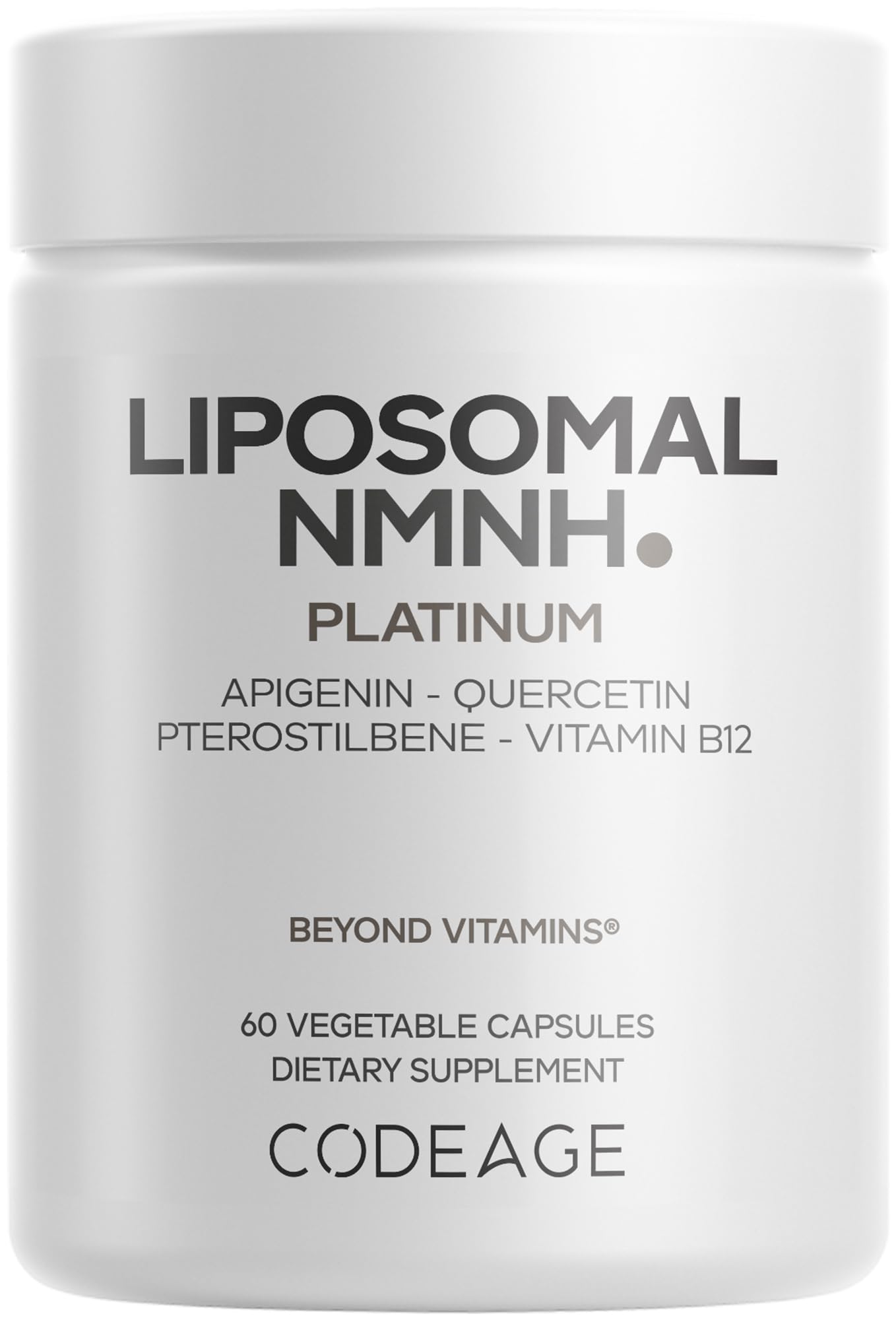 Codeage Liposomal NMNH Platinum bottle with capsules for easy daily NAD+ precursor intake.