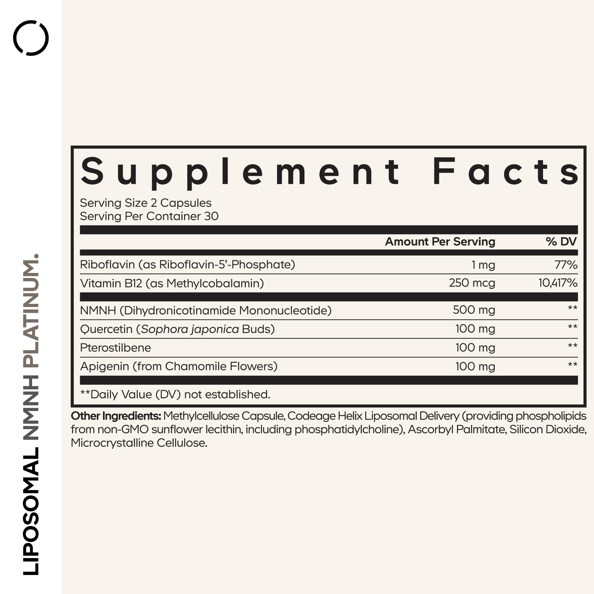 Codeage Liposomal NMNH Platinum capsules for simple daily use and NAD+ support.