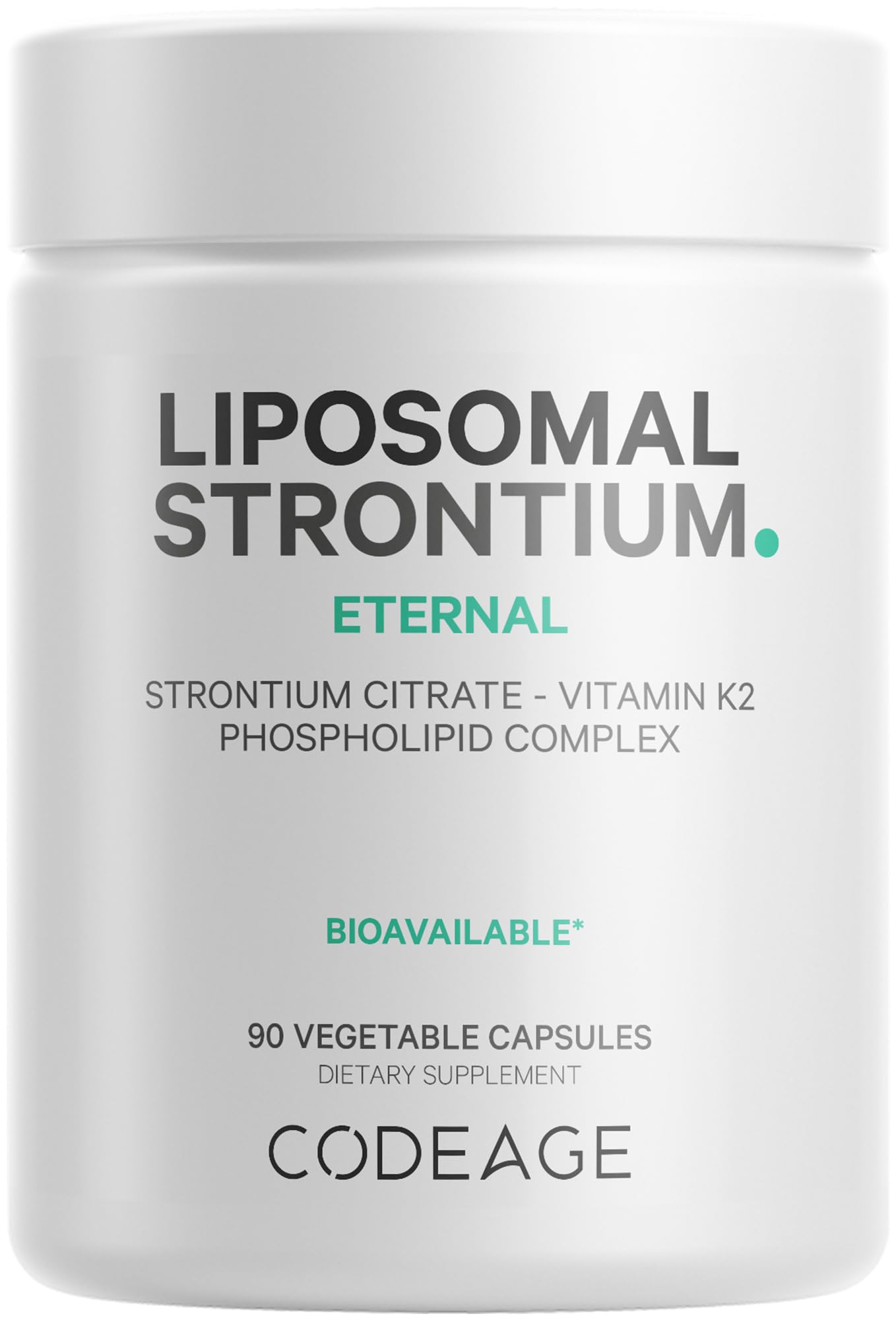 Codeage Liposomal Strontium supplement bottle showcases premium packaging and ease of use.