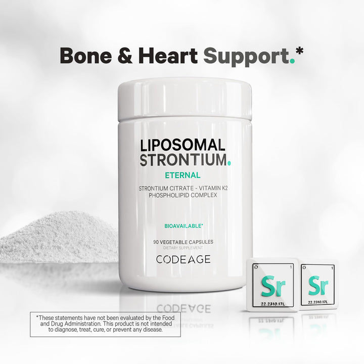 Codeage Liposomal Strontium gluten-free badge reassures dietary compatibility.
